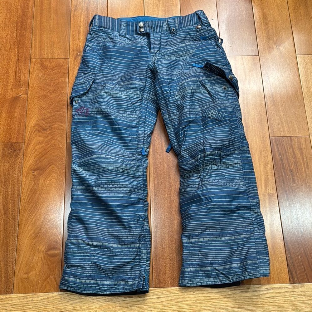 Burton Snowboarding Dry Ride pants Blue Purple Striped Multicolor Cargo Pants XS